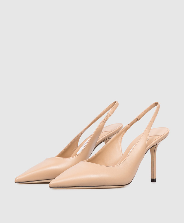 Jimmy Choo Бежевые кожаные слингбеки Love LOVESB85CLF изображение 2
