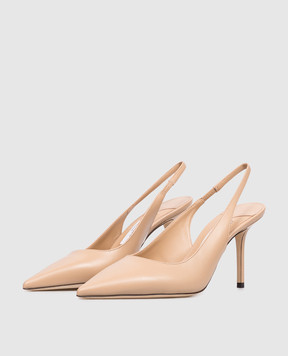 Jimmy Choo Бежевые кожаные слингбеки Love LOVESB85CLF