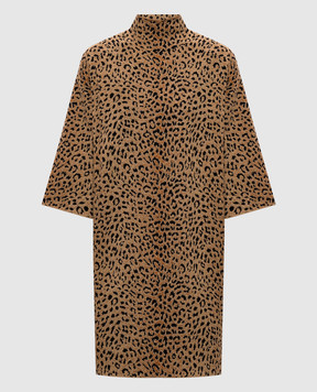 Givenchy Коричневое платье мини в леопардовый принт BW232D4ZVQ