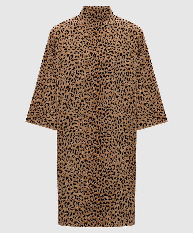 Givenchy Коричневое платье мини в леопардовый принт BW232D4ZVQ