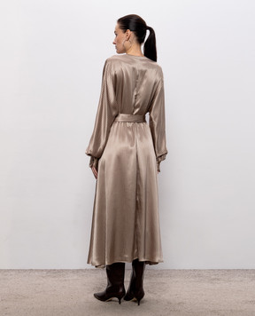 Kiton Бежевое платье из шелка D62340K0584I