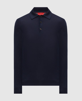 ISAIA Синее поло из шерсти, шелка и кашемира MG8087Y0374