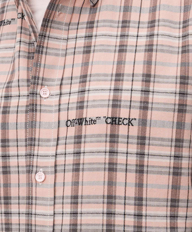 Off-White Рожева сорочка у візерунок 44XGE04MS26F001 зображення 5