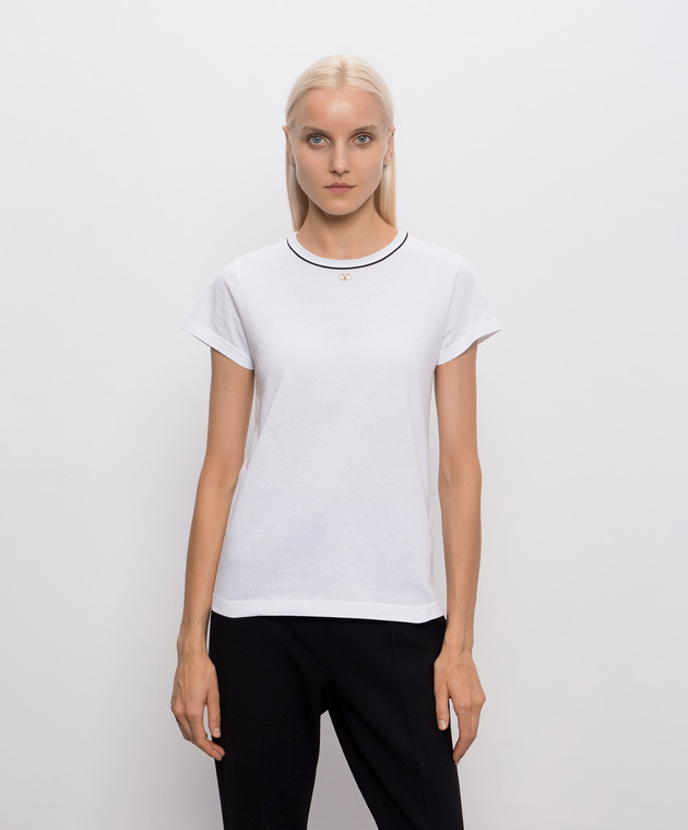 Valentino Белая футболка с эмблемой 9B3MG26RAFB изображение 3