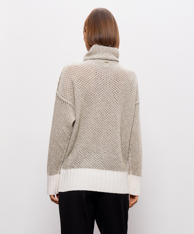 Twinset Свитер цвета айвори с люрексом 262TF3010 изображение 4