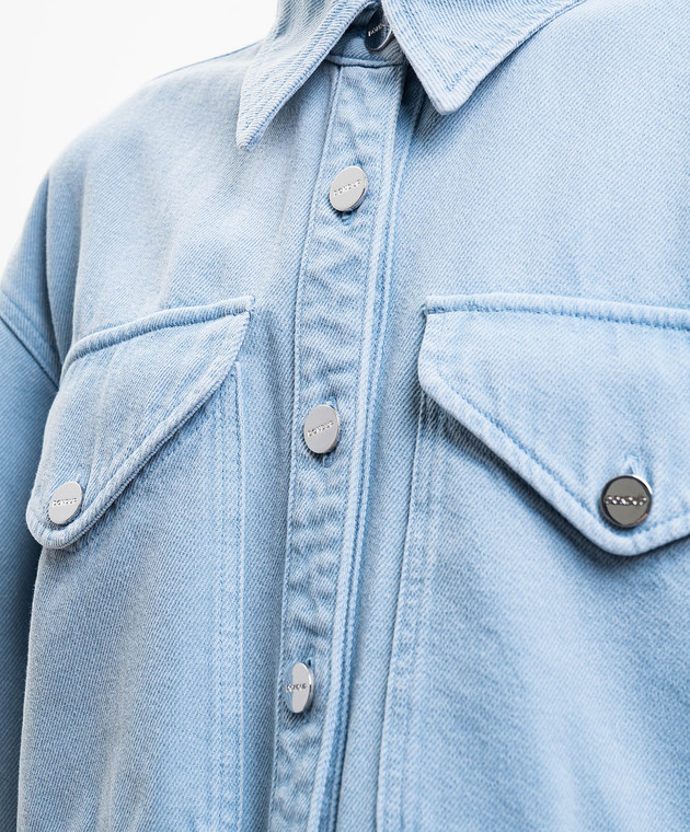 Dondup Голубая джинсовая рубашка DC460BF0018YMB8 изображение 4