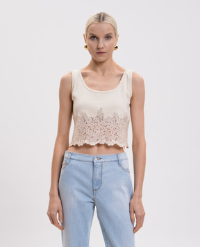 Ermanno Scervino Бежевий топ з мереживом D482L303APXHC
