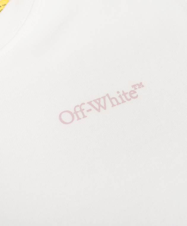 Off-White Дитяча біла футболка з принтом логотипа 44GAA001S26J008 зображення 3