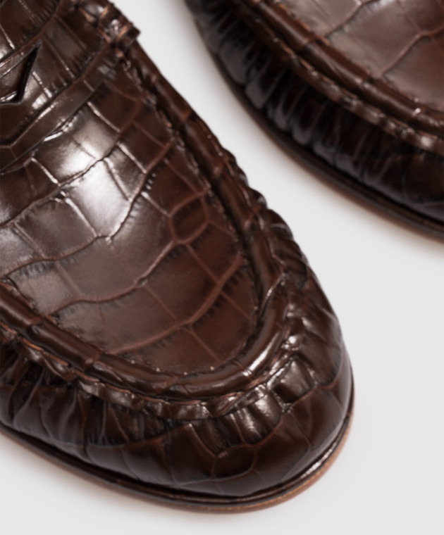 Stuart Weitzman Коричневые кожаные лакированные лоферы Spencer SO351 изображение 5