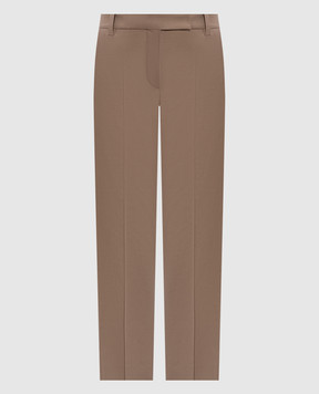 Brunello Cucinelli Коричневі штани з ланцюжком моніль M0F70P9169