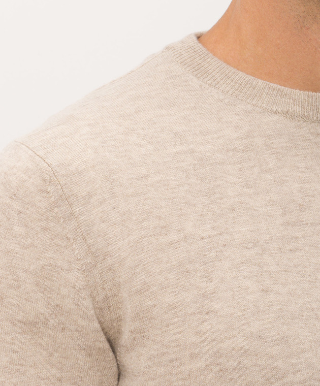 Cashmere&Whiskey Бежевий меланжевий джемпер з кашеміру MU7791312525R зображення 5
