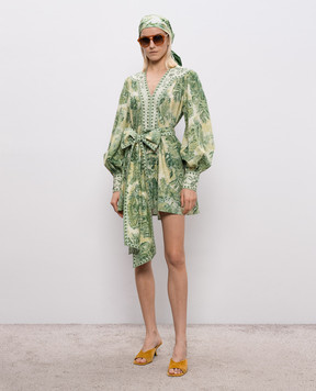 Alemais Зелена сукня Sara з шовком в принт 6222D