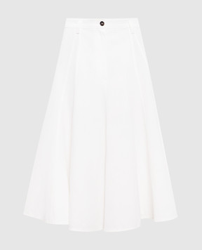 Brunello Cucinelli Белая юбка миди с цепочкой мониль ML120G3996