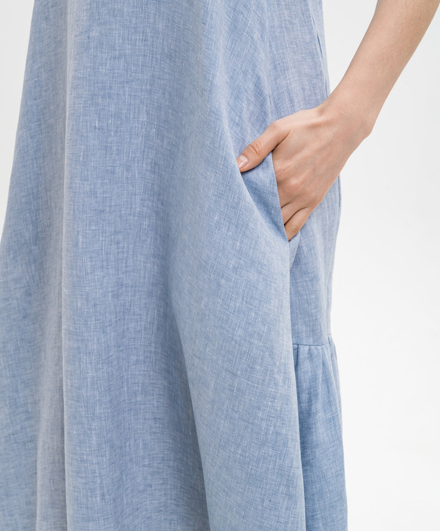 Peserico Блакитна сукня з льону S02226D02600 зображення 4