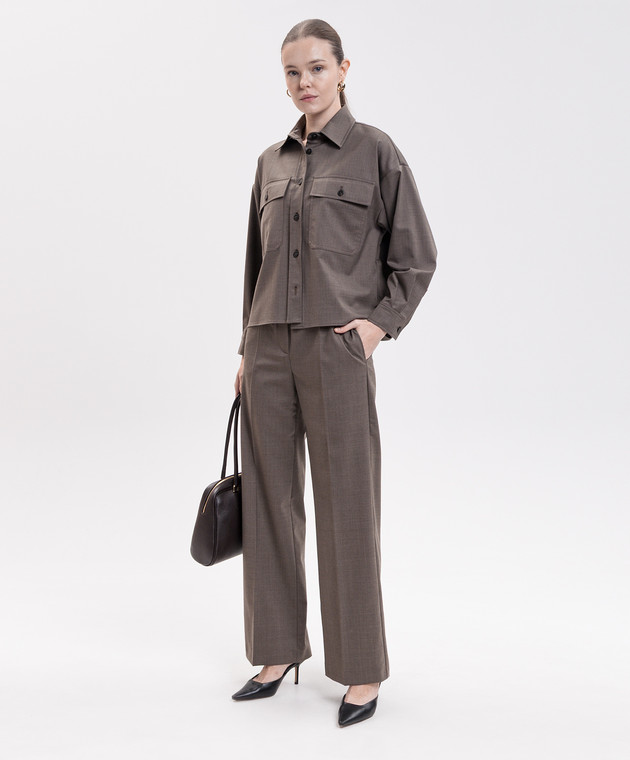 Max Mara Weekend Коричневі штани PETRA з вовною WKDPETRA зображення 2