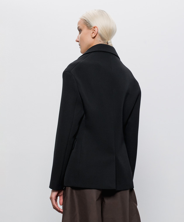 Balenciaga Чорний двобортний жакет з вовни A009M7TSU22 зображення 3