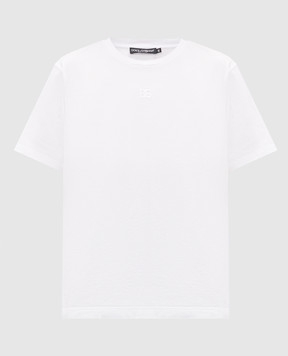 Dolce&Gabbana Біла футболка прямого крою з вишивкою DG F8W64ZGDDYD