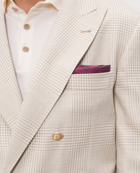 Brunello Cucinelli Бордовый платок-паше из шелка в узор MX8740091