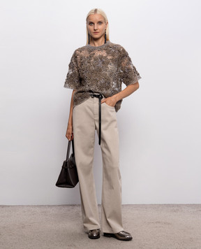 Brunello Cucinelli Бежевые джинсы с патчем логотипа MH137P4057