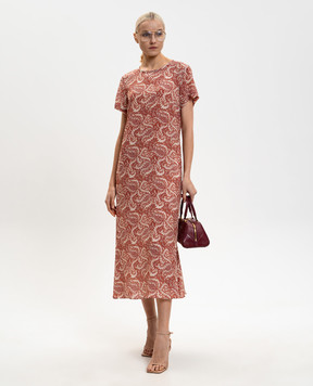 Max Mara Weekend Червона сукня міді CRESPO із шовку WKDCRESPO