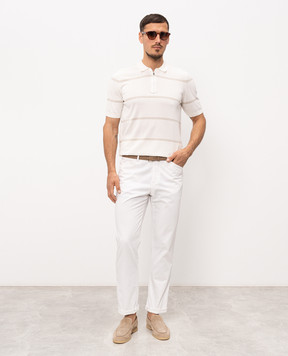 Cashmere&Whiskey Поло кольору айворі в смужку MB235Z