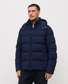 Stefano Ricci Синий пуховик с нашивкой эмблемы M6J5S00020PA003R