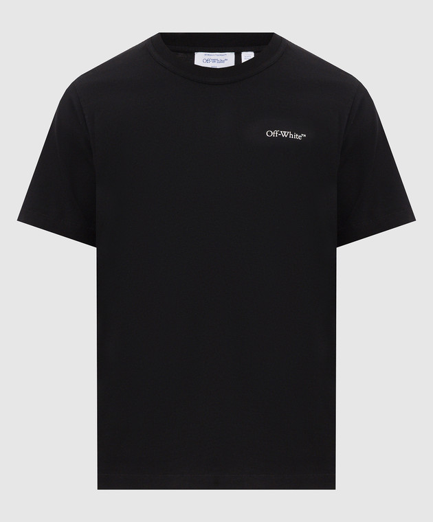 Off-White Черная футболка с принтом логотипа 44MAA16MF26J00M