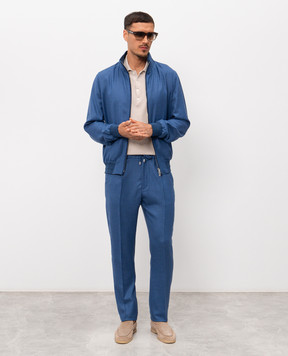 Enrico Mandelli Синие брюки из кашемира GYM02B5607