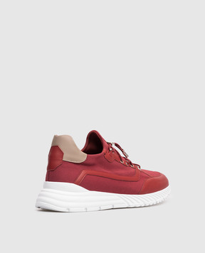 Stefano Ricci Червоні комбіновані кросівки з монограмою логотипа UV689G6671TSWY