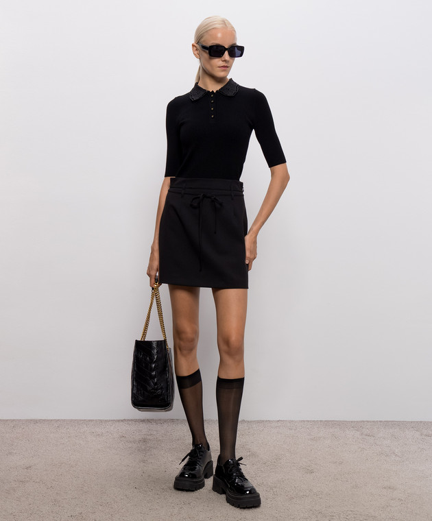 Twinset Черное поло в рубчик 262TP3380 изображение 2