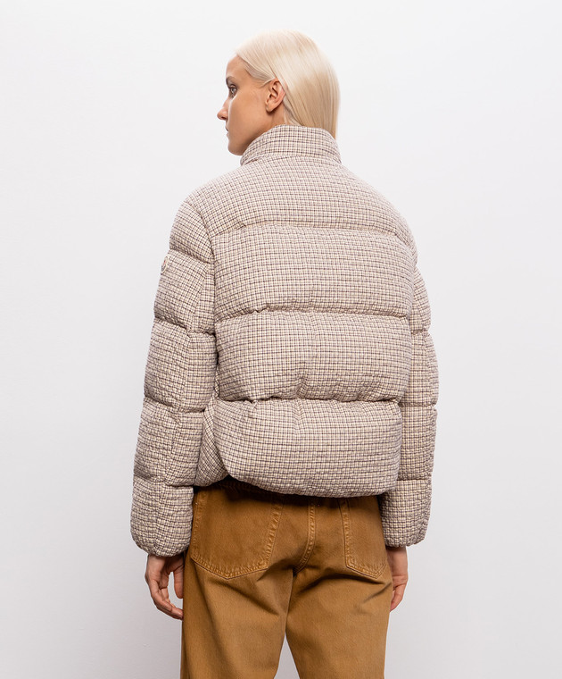 Moncler Бежевый пуховик Cloante в клеточку L20931A00203599RJ изображение 4
