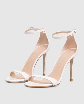 Stuart Weitzman Білі шкіряні лаковані босоніжки NUDIST SJ995
