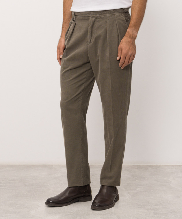 Brunello Cucinelli Зелені вельветові штани M279NM5010 зображення 3
