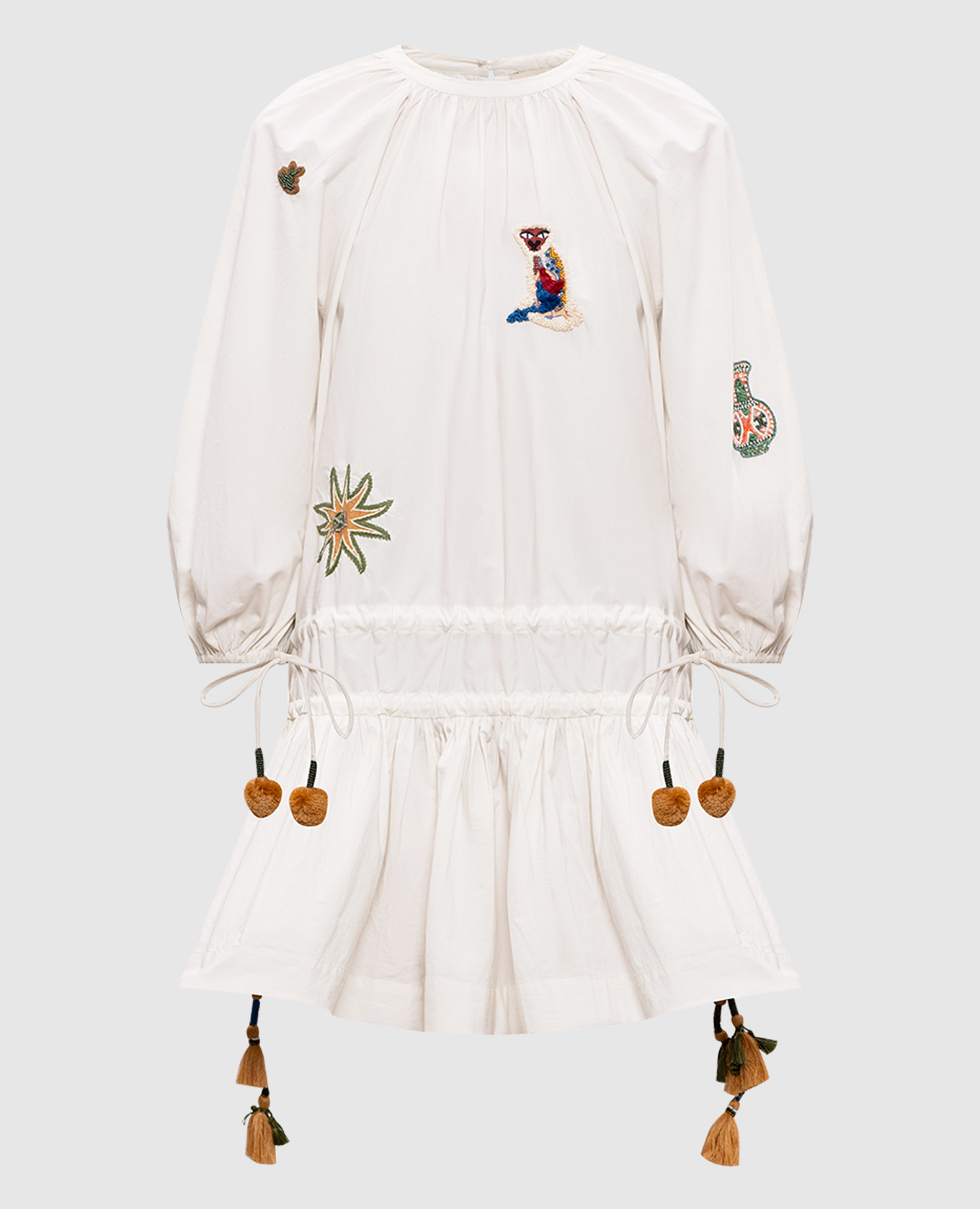 

Белое платье Carmine с вышивкой, Белый, Повседневные платья