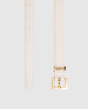 Saint Laurent Белый кожаный ремень CASSANDRE 554465BOO0W