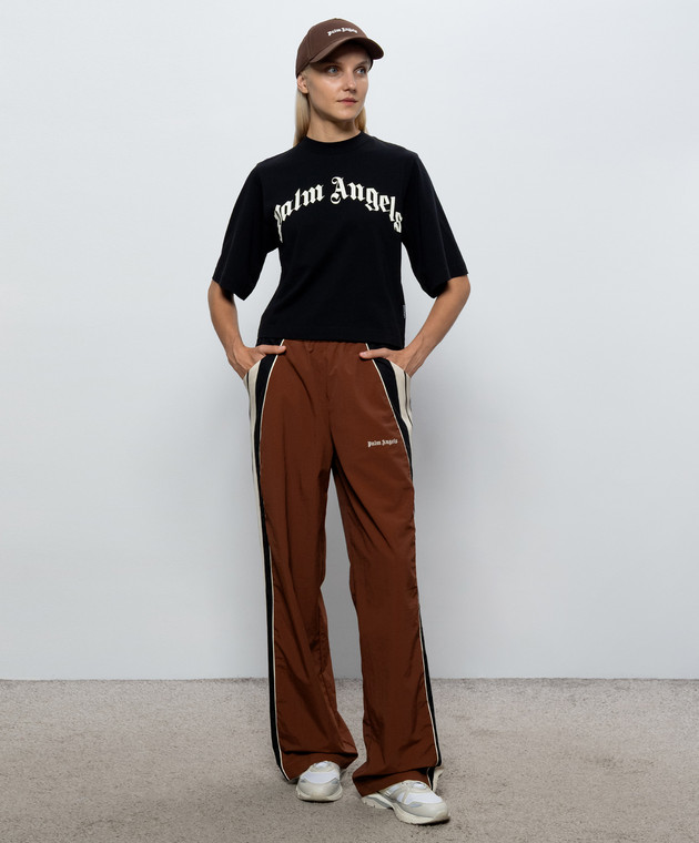 Palm Angels Черная футболка с надписью PAWAA003JR001 изображение 2