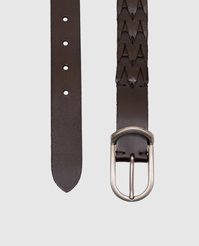 Brunello Cucinelli Коричневый кожаный ремень MAUPP333
