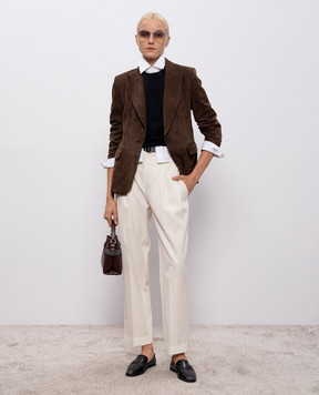 Brunello Cucinelli Черная футболка с цепочкой мониль M0T81BI100