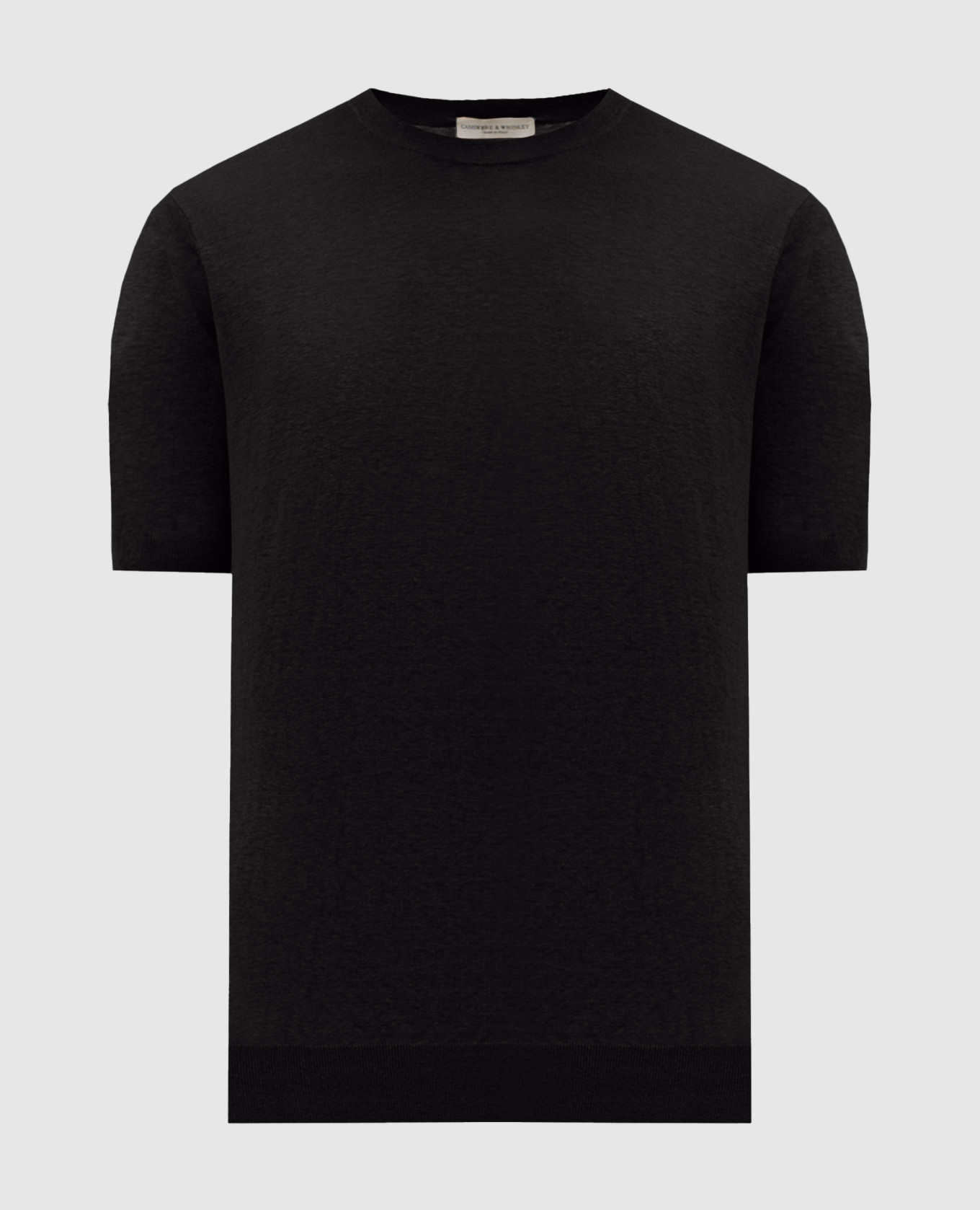 Черная футболка из шелка и льна