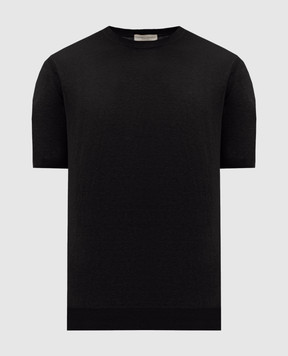 Cashmere&Whiskey Черная футболка из шелка и льна MU7632318520R