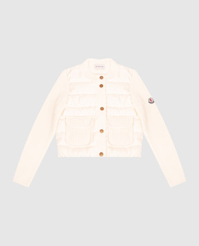 Moncler ENFANT Детская комбинированная куртка цвета айвори L29549B00011M4281