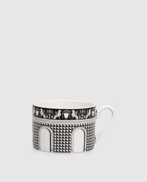 Fornasetti Білий порцеляновий набір для чаю Facciata Quattrocentesca з чашки та блюдця P39X200