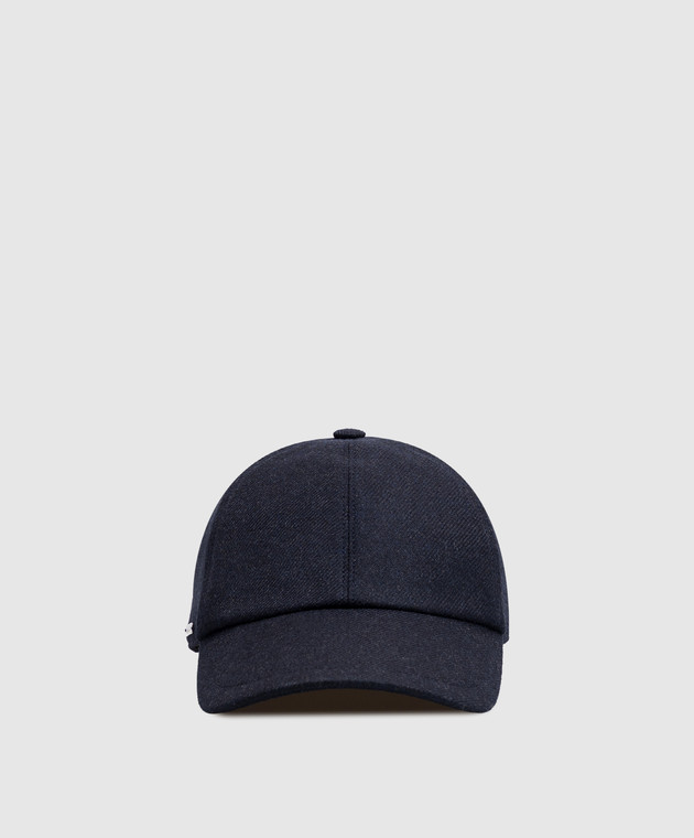 Enrico Mandelli Синяя кепка из шерсти и кашемира CAP4015804