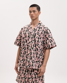 Palm Angels Рожева сорочка Pinup з короткими рукавами PMGG00DS26FAB001