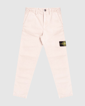 Stone Island Дитячі бежеві штани з патчем логотипа L2S163100002S010414