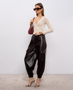 Max & Co Бежевий кардиган в рубчик на запах MCOMATERIA