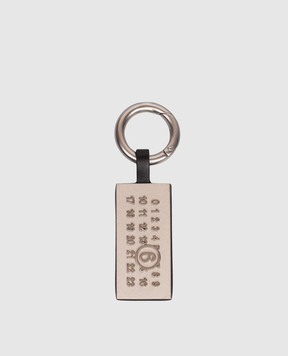 Maison Margiela MM6 Черный кожаный брелок для сумки с пластиной логотипа SA5UA0005P9061