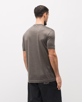 Dolce&Gabbana Коричневая футболка из шелка G8ST1TG7P0F