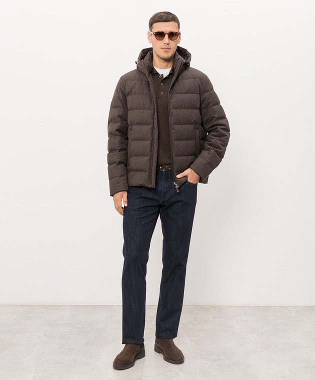 ISAIA Коричневое поло из шелка MG8327Y0470 изображение 2