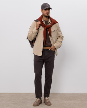 Brunello Cucinelli Бежевая куртка из шерсти MV4676549